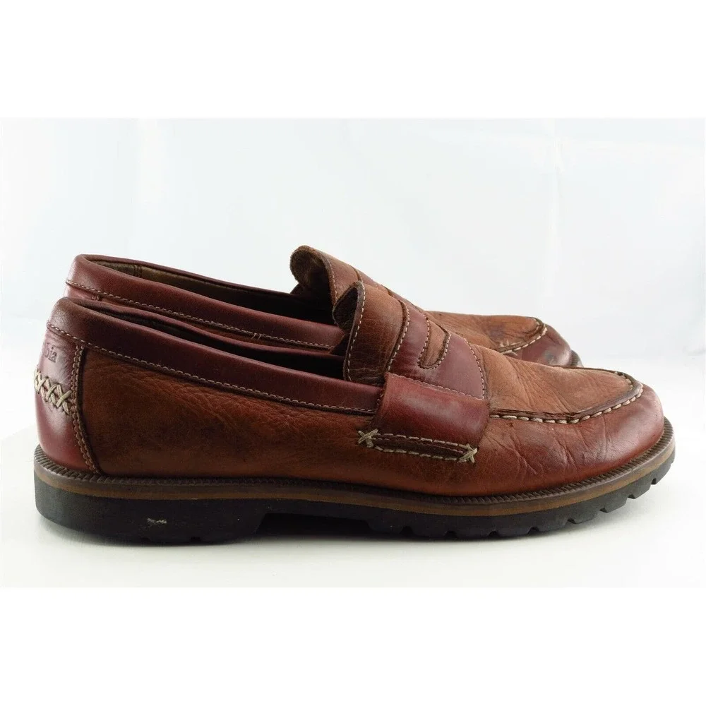 Columbia Shoes Sz 9.5‎ M Almond Toe Brown Loafer Leather Men